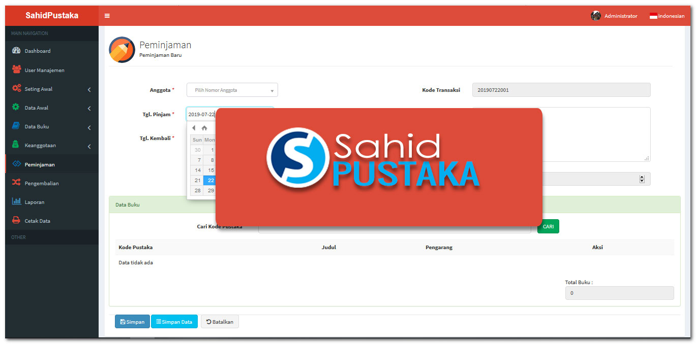 Aplikasi Perpustakaan Sekolah Berbasis Web